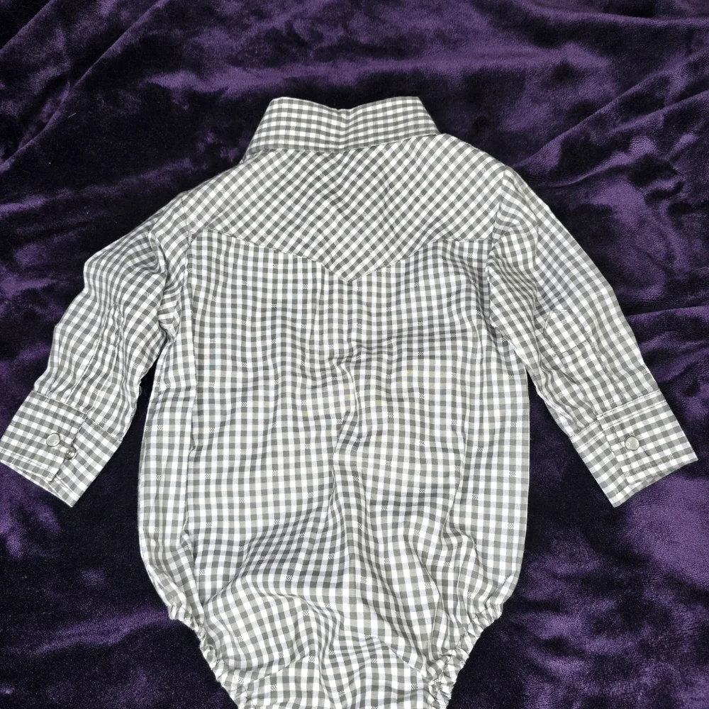 Red River Western Pearl Snap Button Classic Checkered Kids One Piece NWT